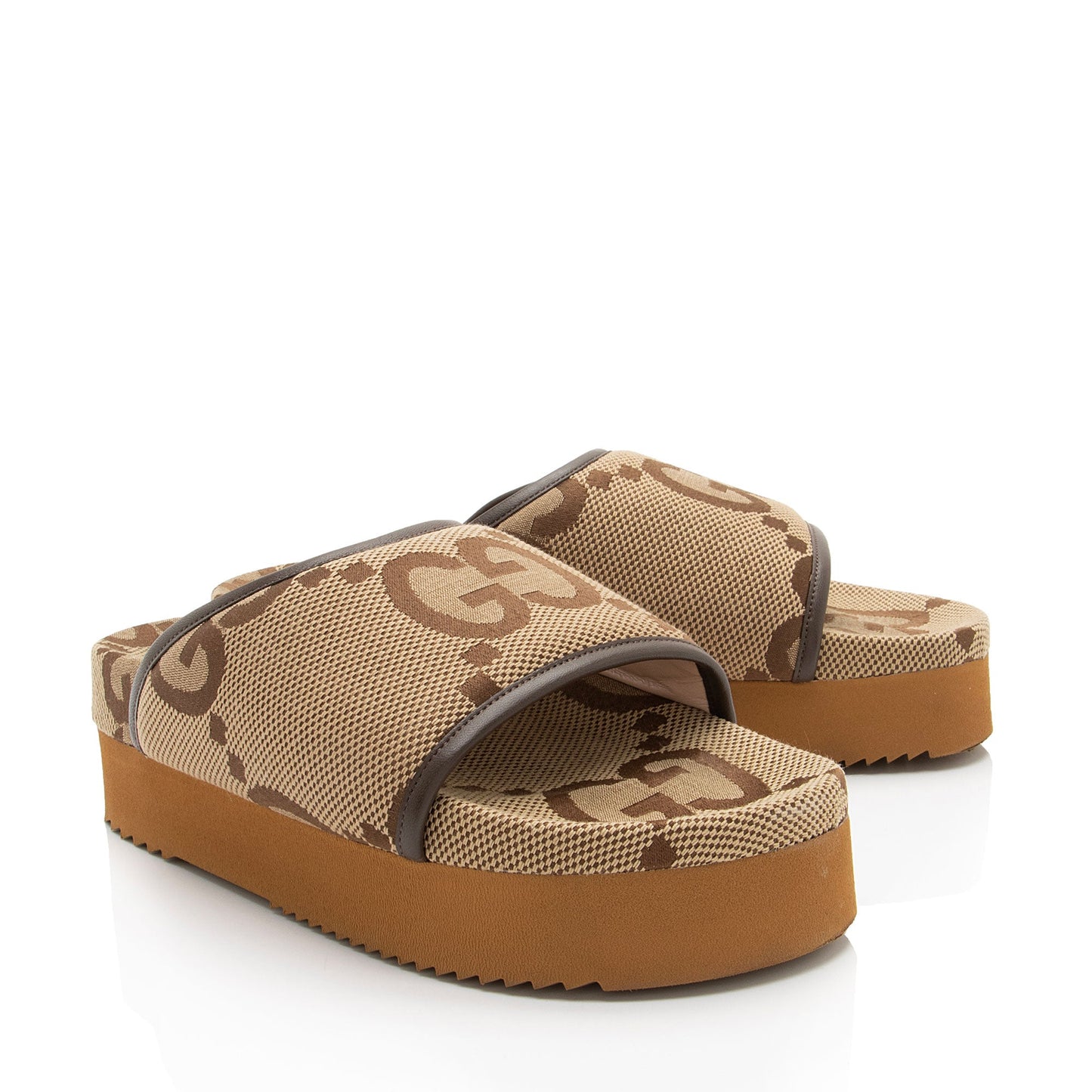 Gucci Jumbo GG Canvas Platform Slides - Size 8 / 38 (SHF-wQbSDE)