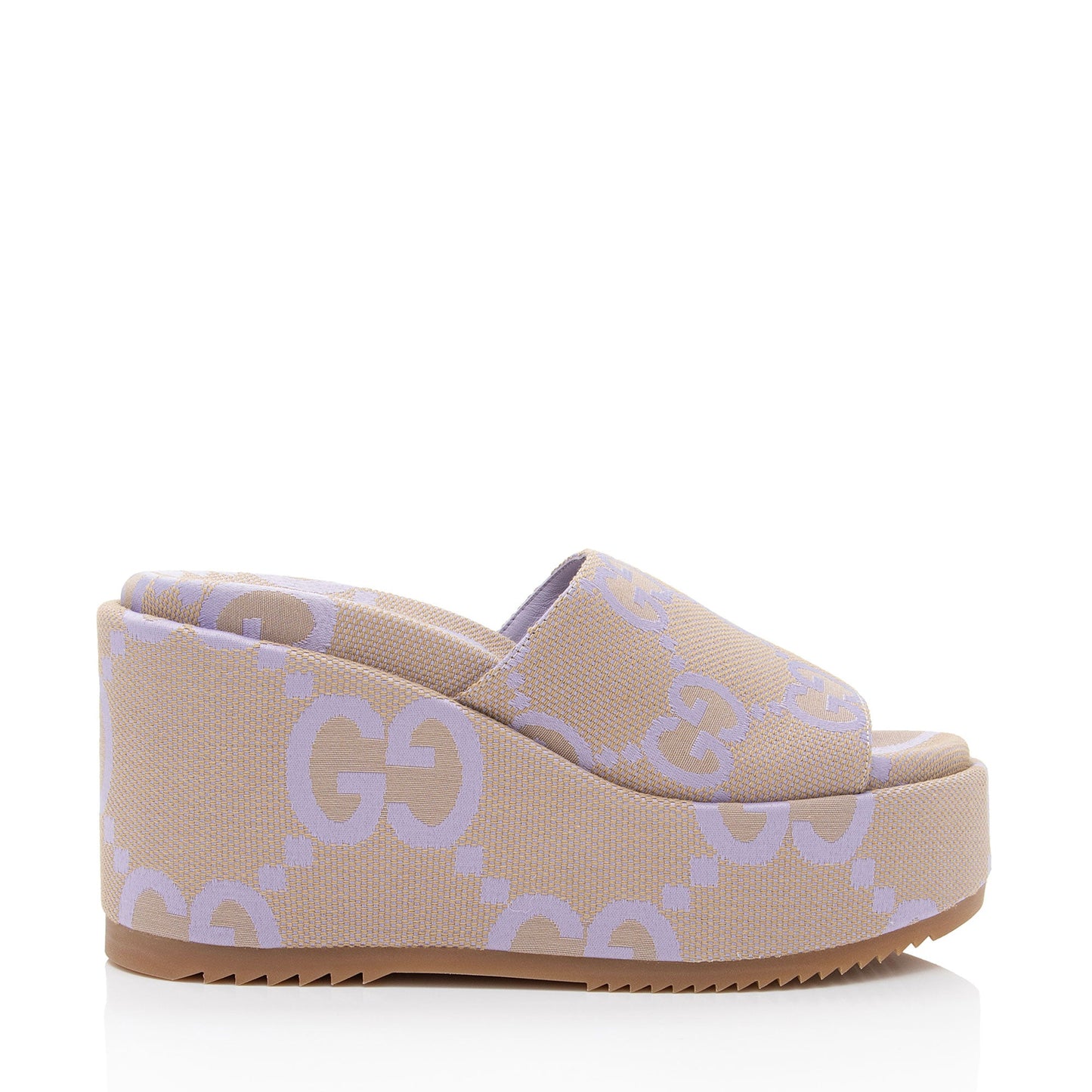 Gucci Jumbo GG Canvas Platform Wedge Slides - Size 11 / 41 (SHF-TTDQvS)