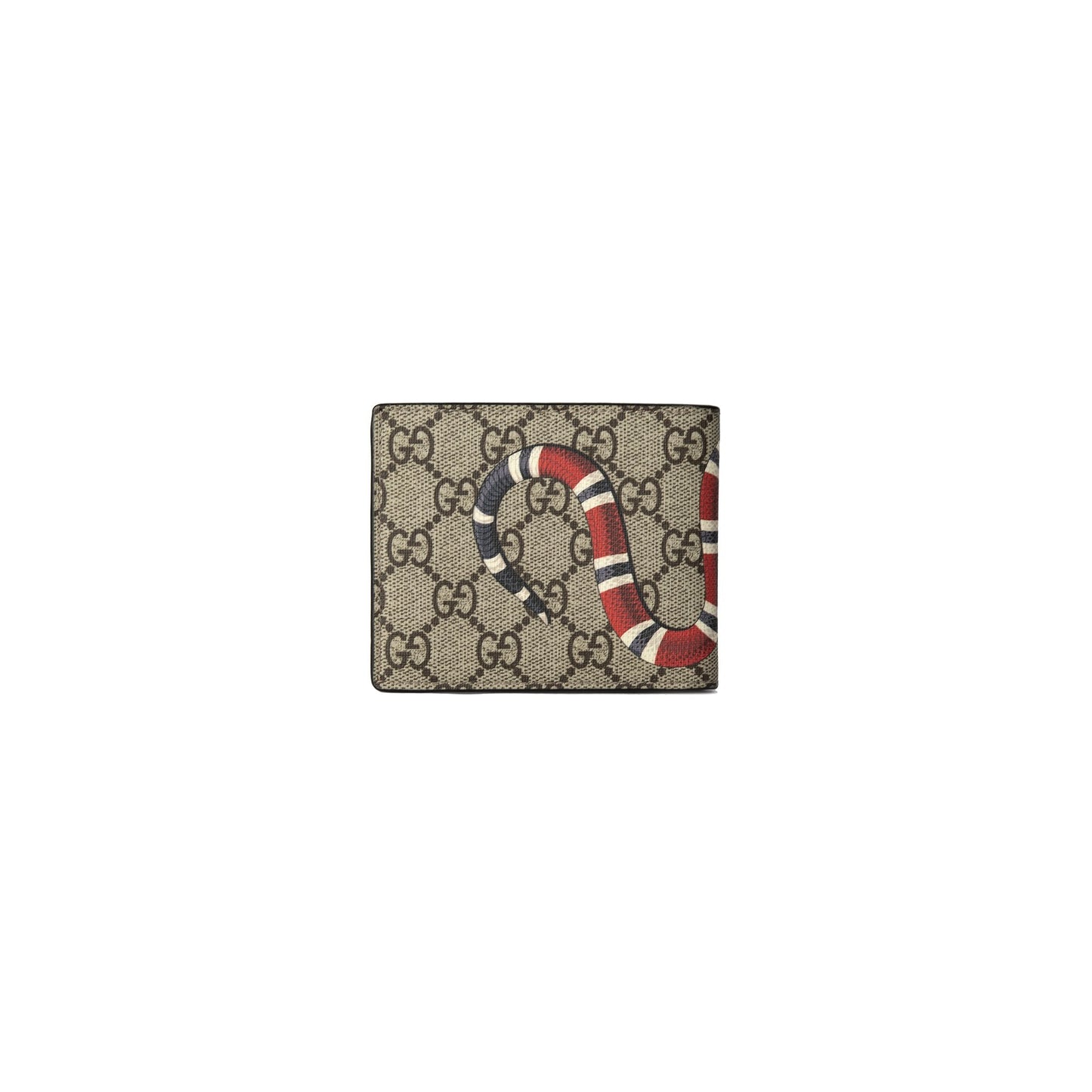 Gucci Kingsnake Print GG Supreme Bifold Wallet