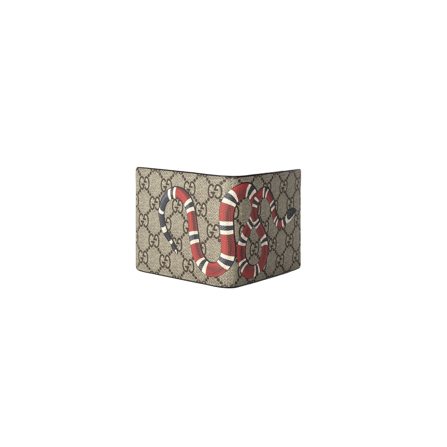 Gucci Kingsnake Print GG Supreme Bifold Wallet