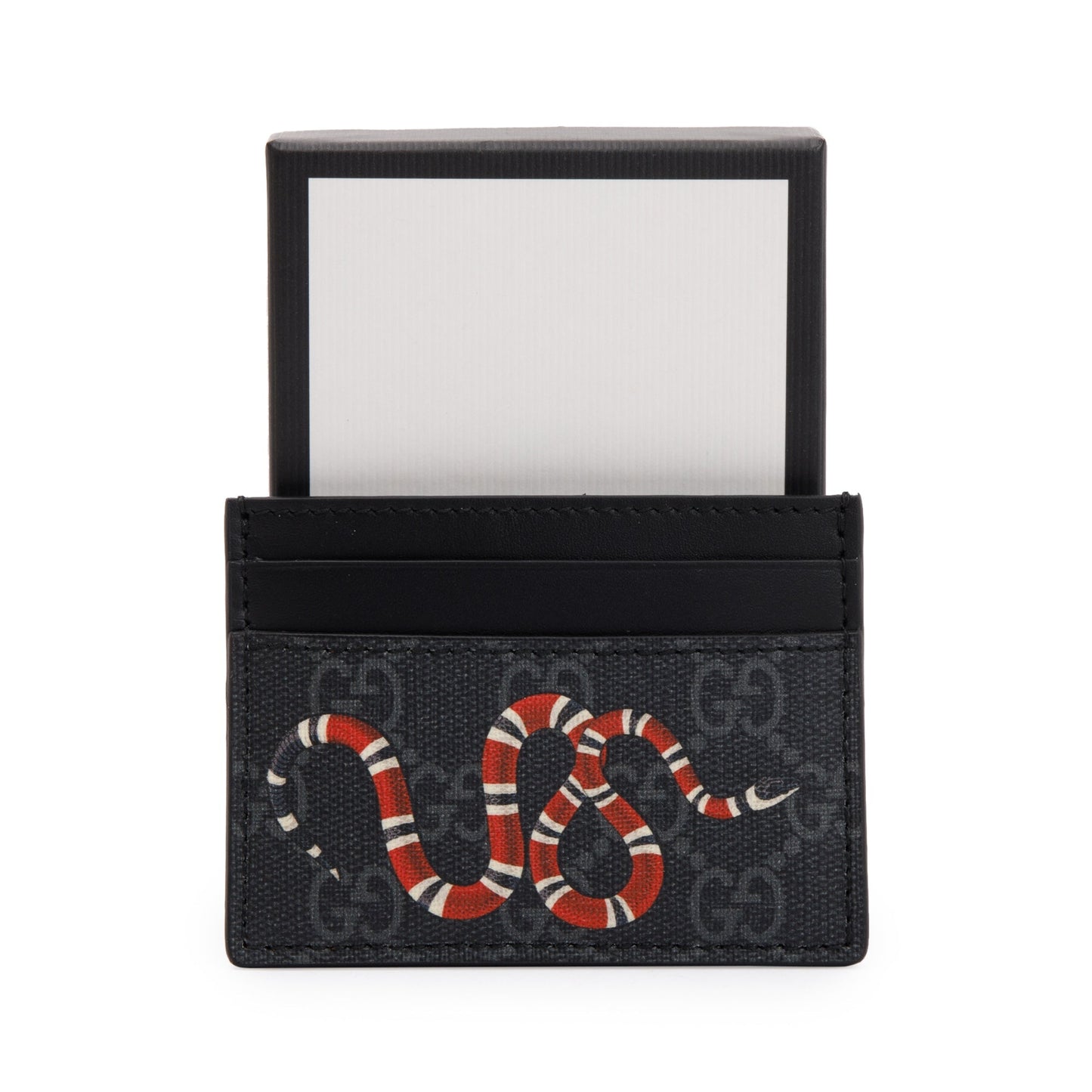 Gucci Kingsnake Print GG Supreme Card Holder