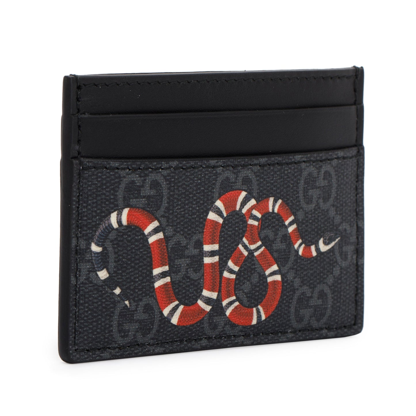 Gucci Kingsnake Print GG Supreme Card Holder