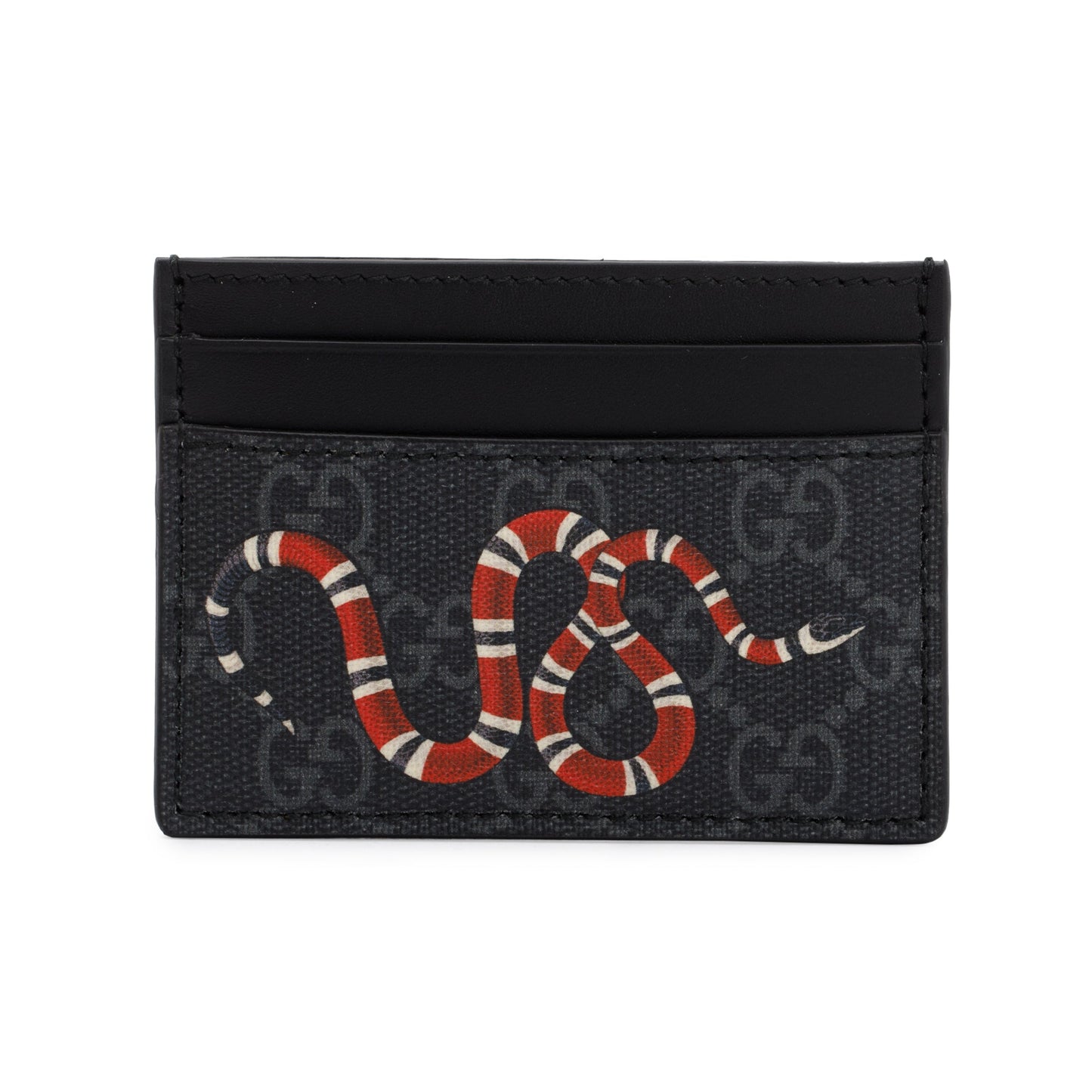 Gucci Kingsnake Print GG Supreme Card Holder