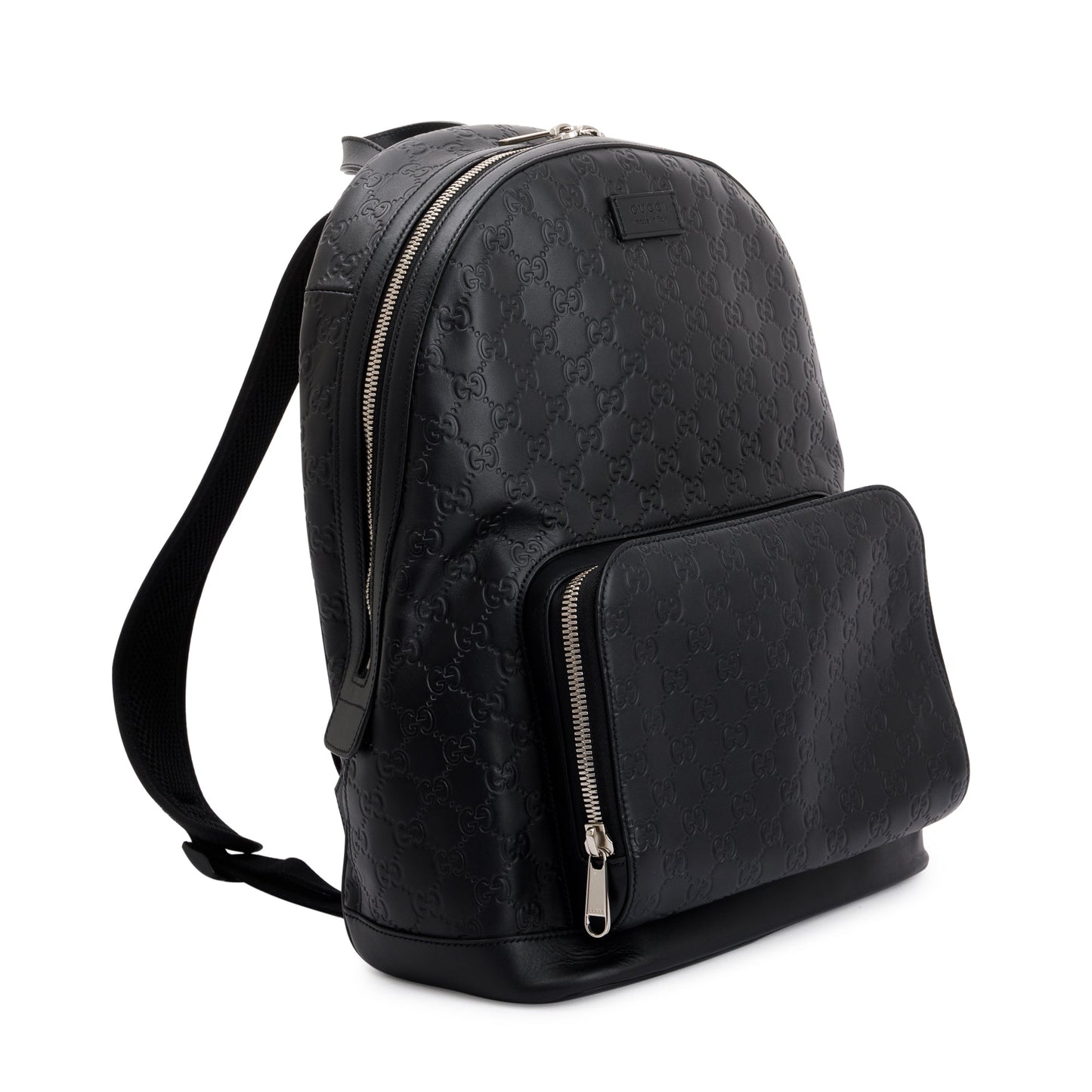 Gucci Large Black GG Signature Leather Backpack