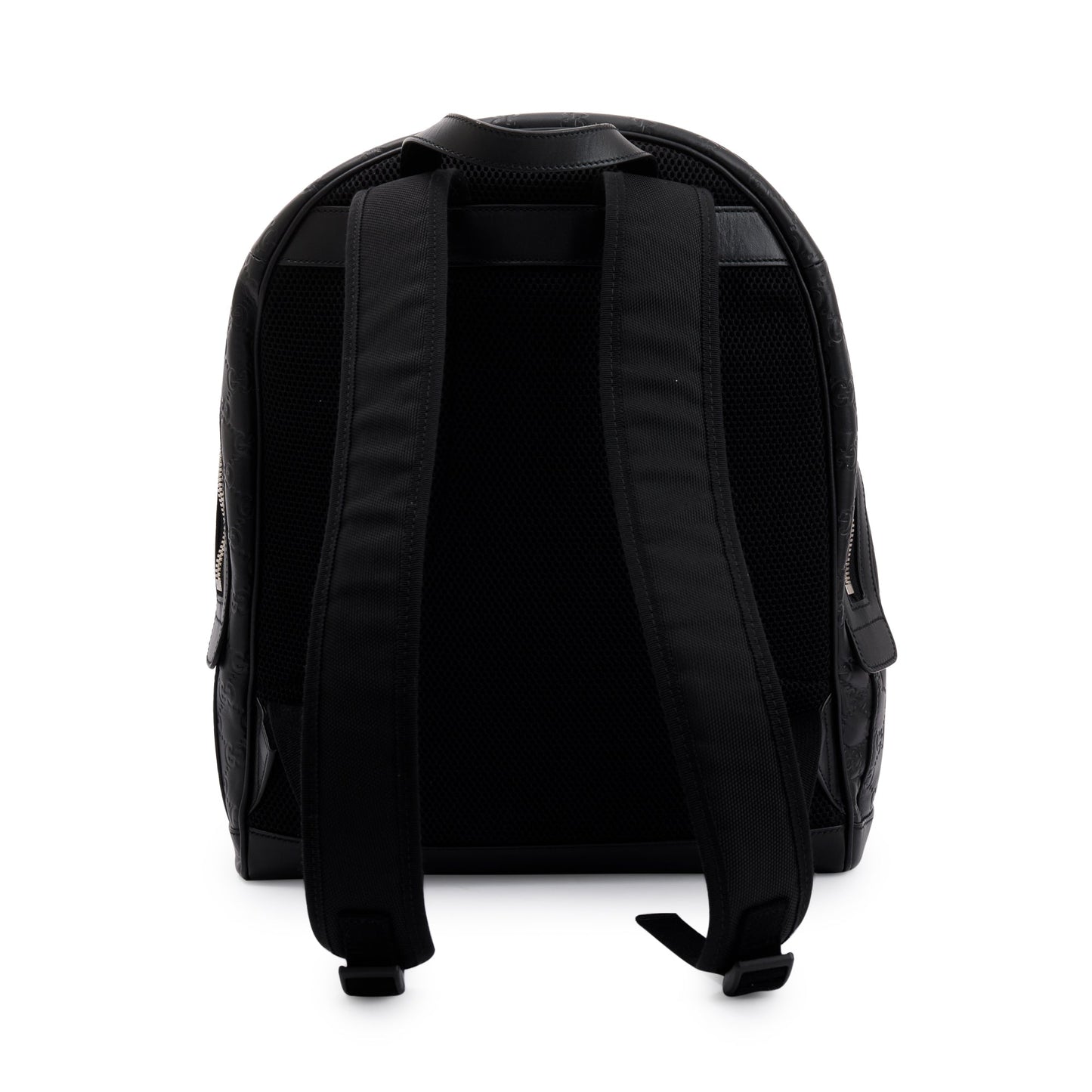 Gucci Large Black GG Signature Leather Backpack
