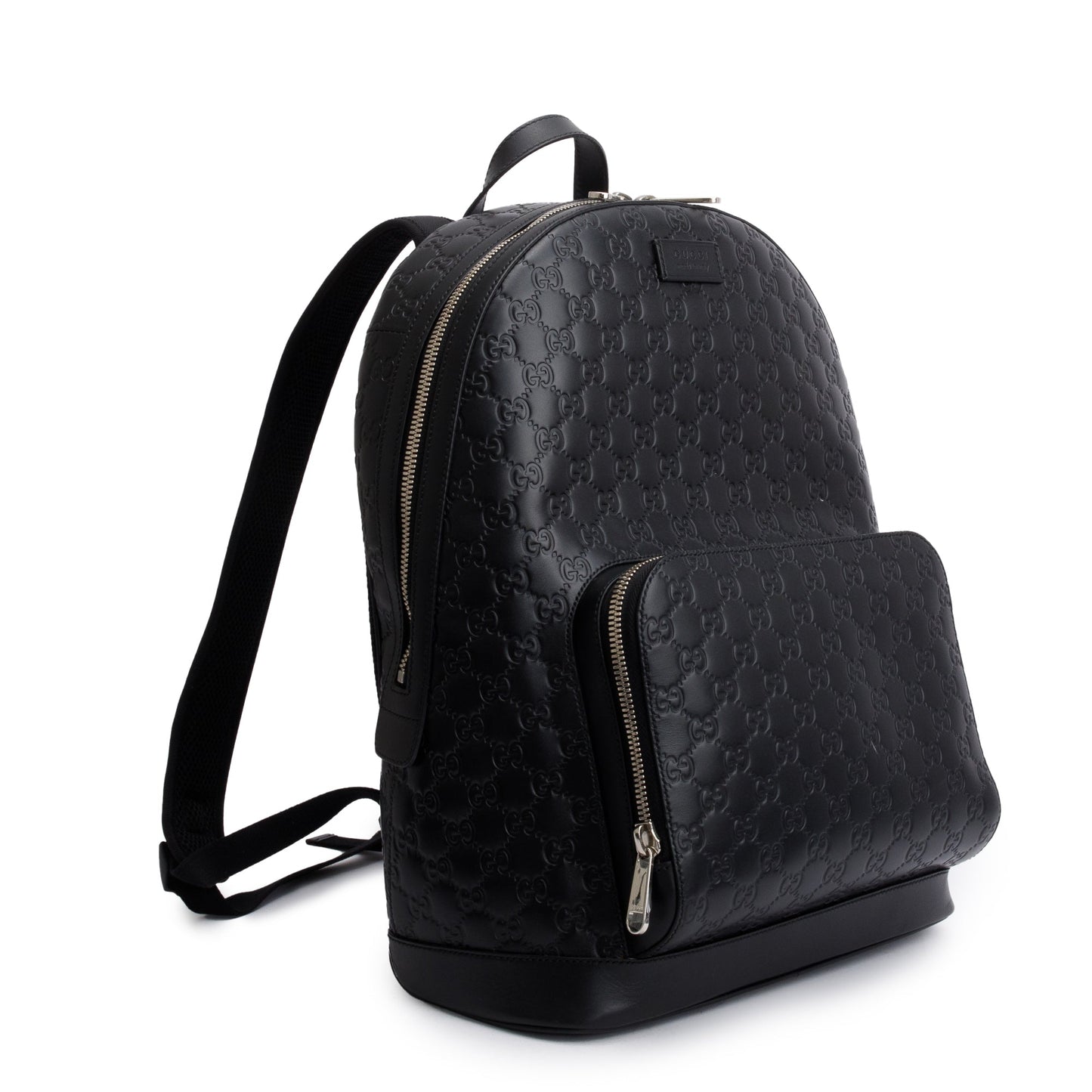 Gucci Large Black GG Signature Leather Backpack
