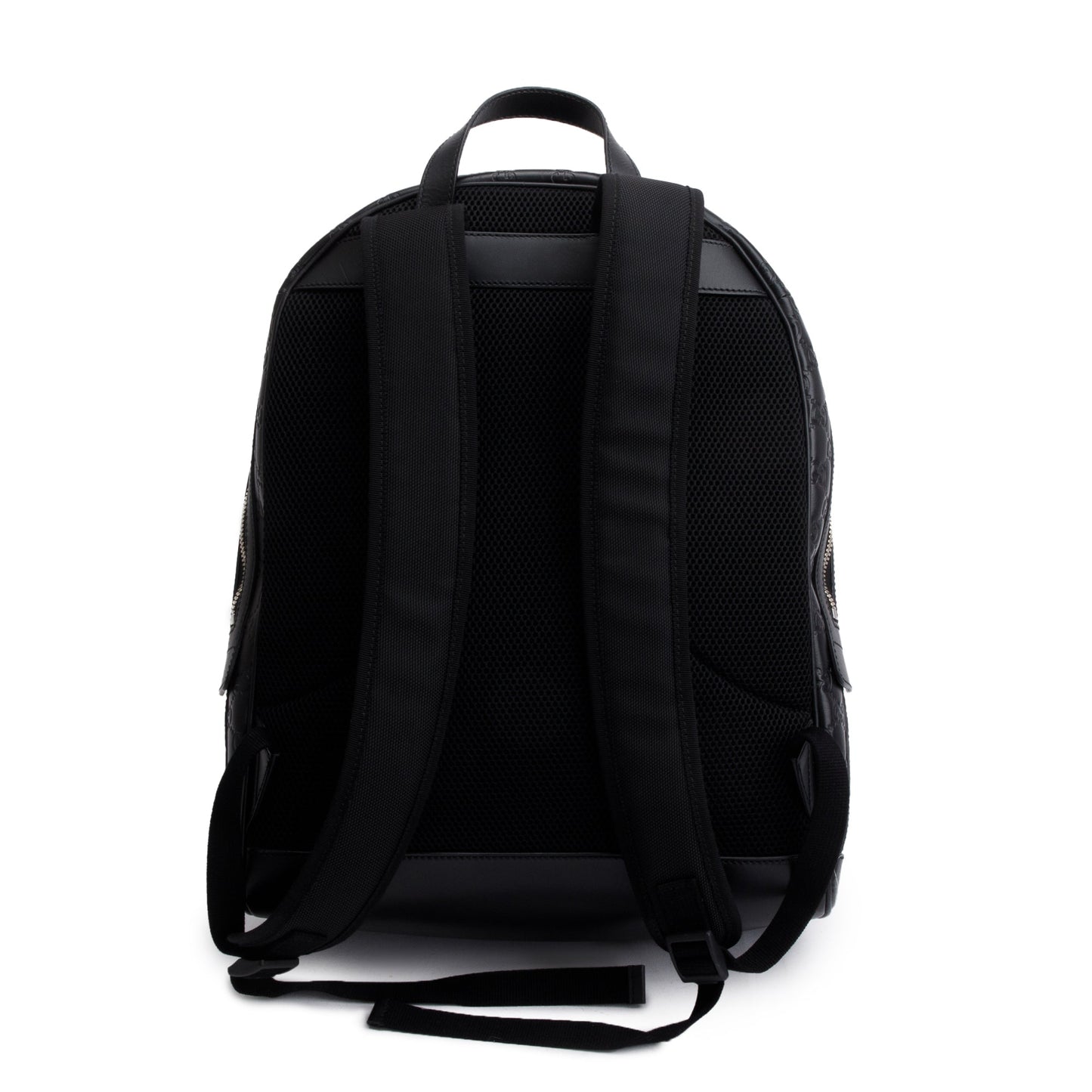 Gucci Large Black GG Signature Leather Backpack