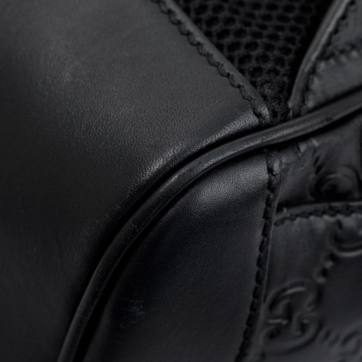 Gucci Large Black GG Signature Leather Backpack