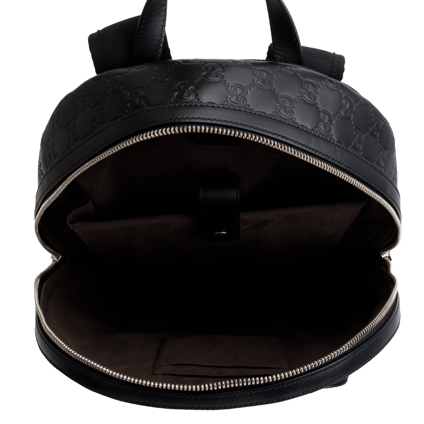 Gucci Large Black GG Signature Leather Backpack