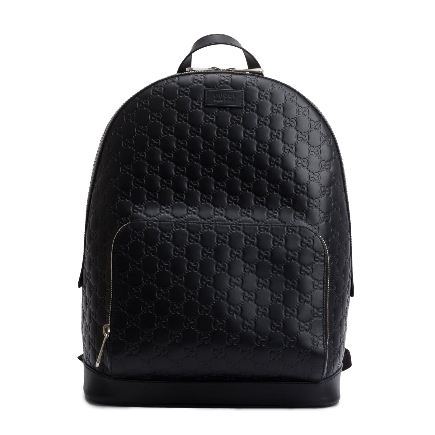 Gucci Large Black GG Signature Leather Backpack