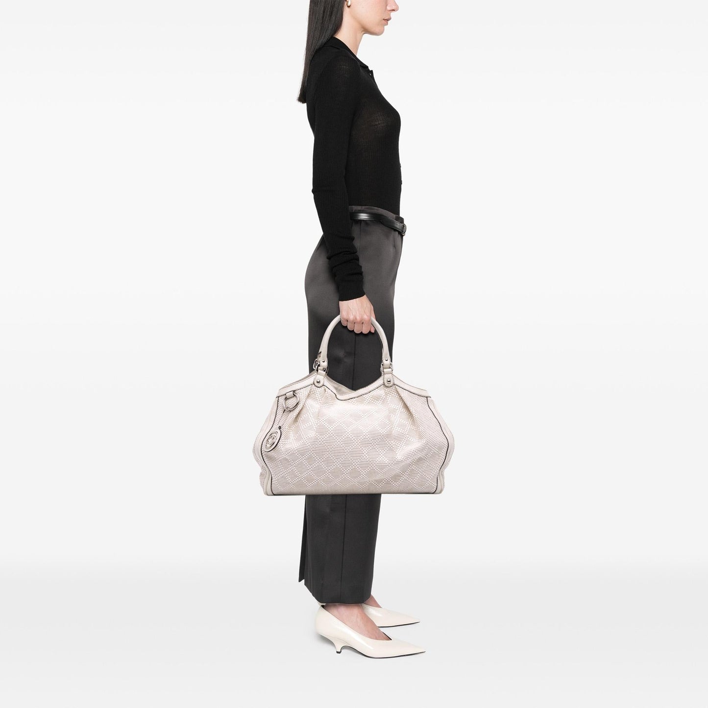Gucci Large Diamante Raffia Sukey Tote