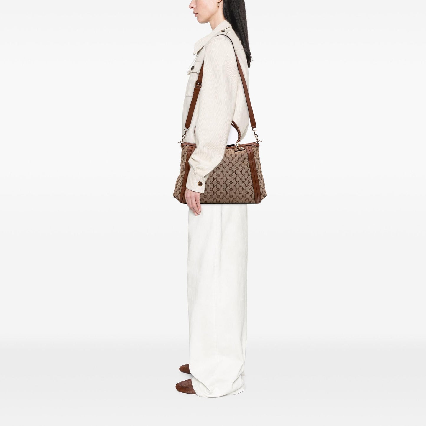 Gucci Large GG Canvas Bella Satchel