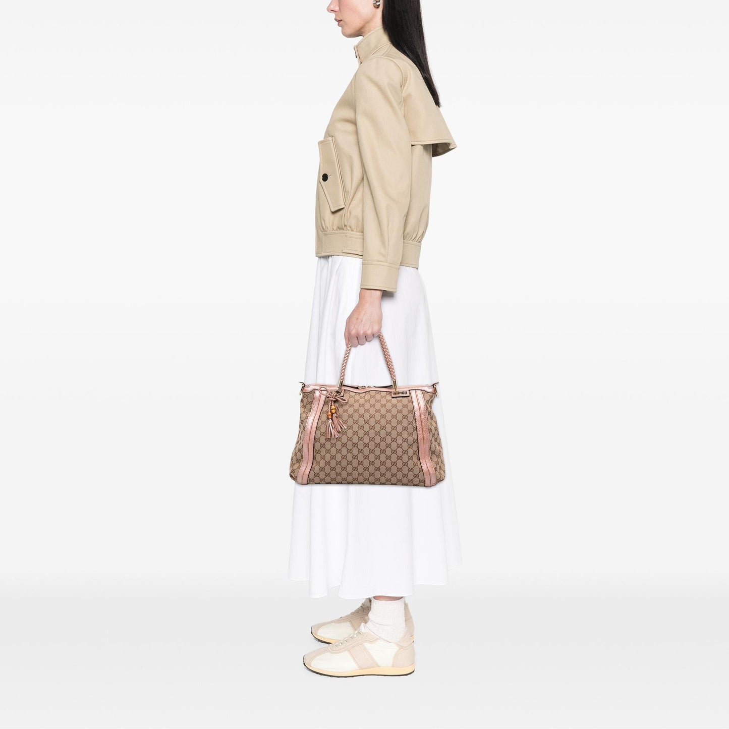 Gucci Large GG Canvas Bella Satchel