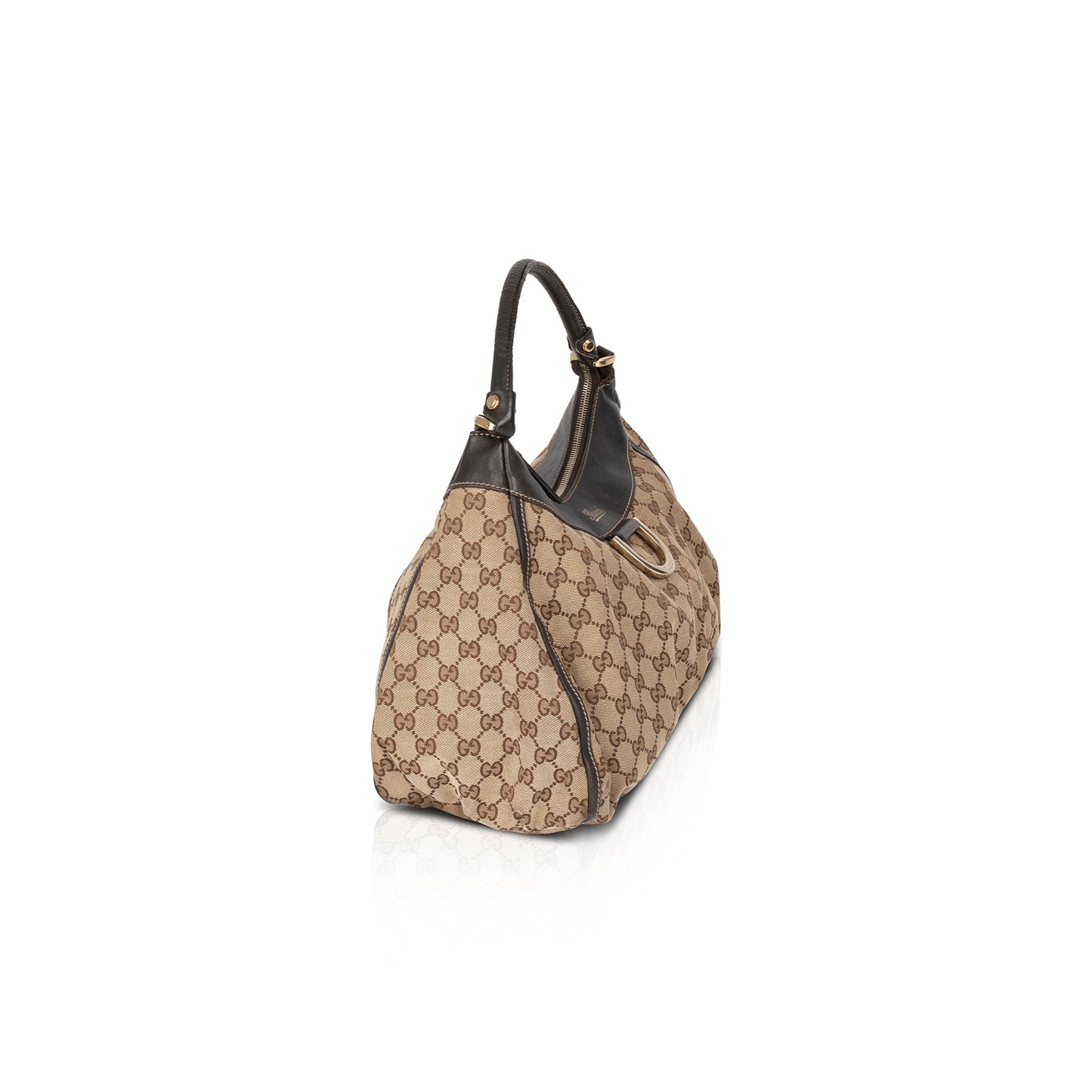 Gucci Large GG Canvas D-Ring Hobo