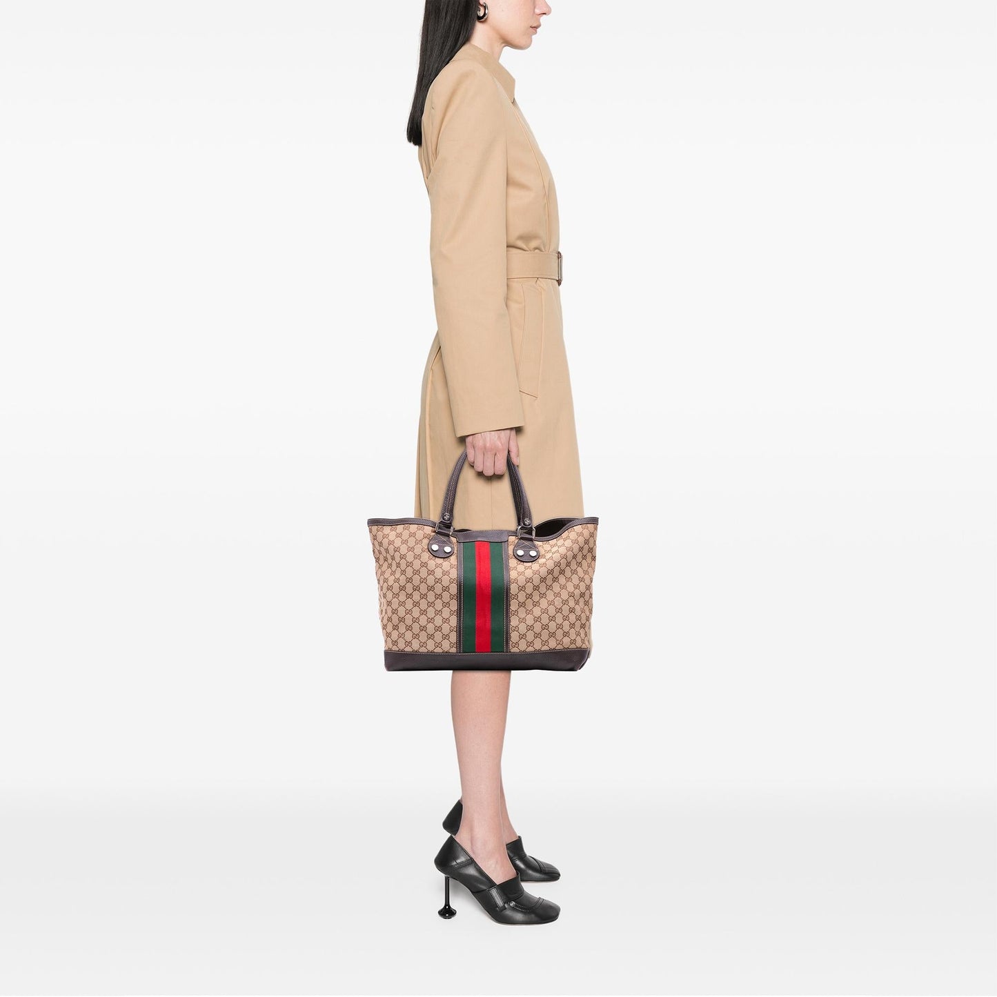 Gucci Large GG Canvas Web Sunset Tote