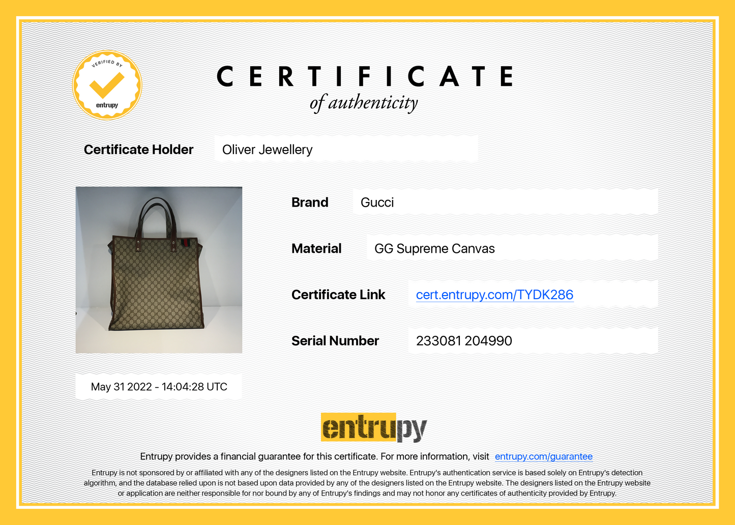 Gucci Large GG Supreme Web Loop Tote