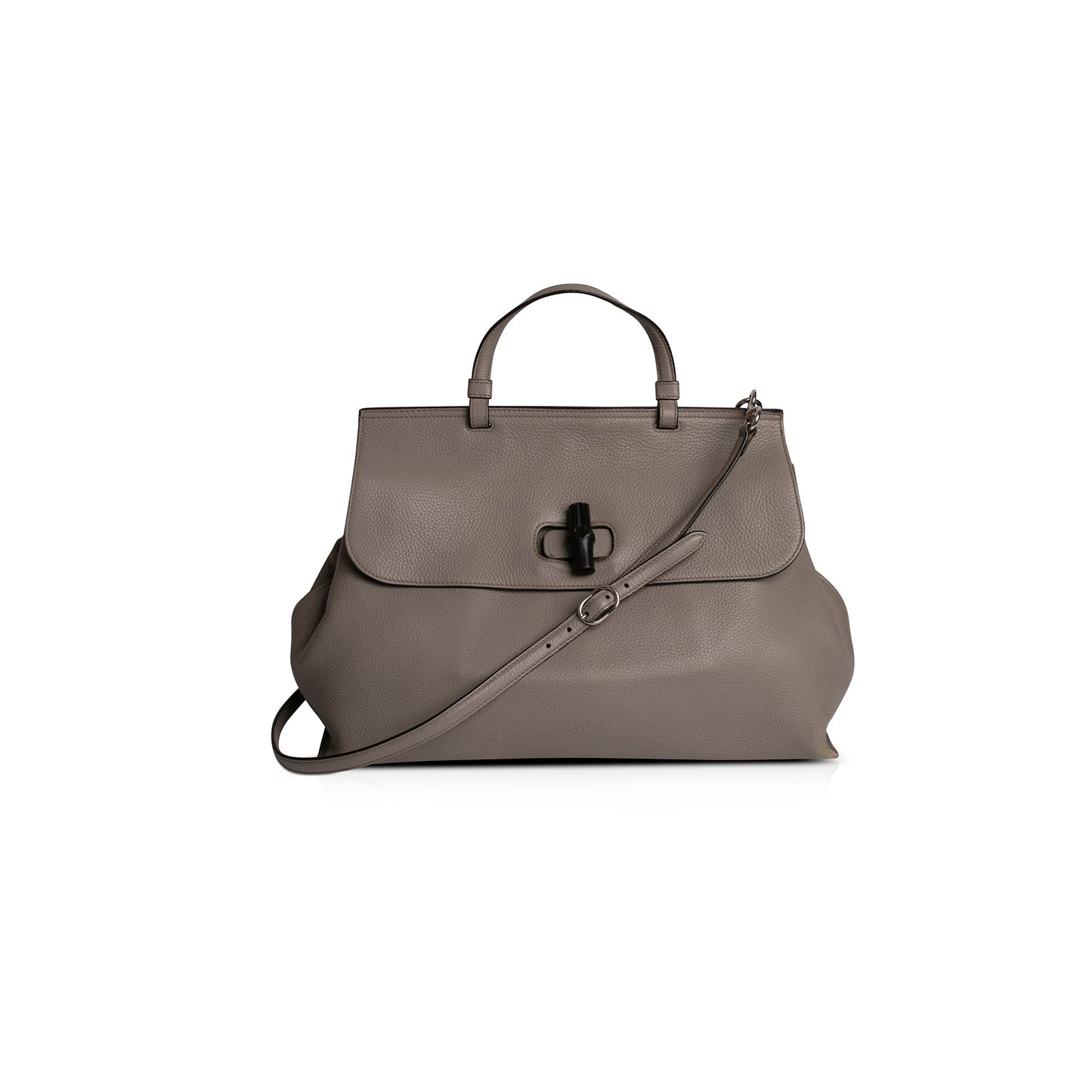 Gucci Large Leather Bamboo Daily Top Handle Bag