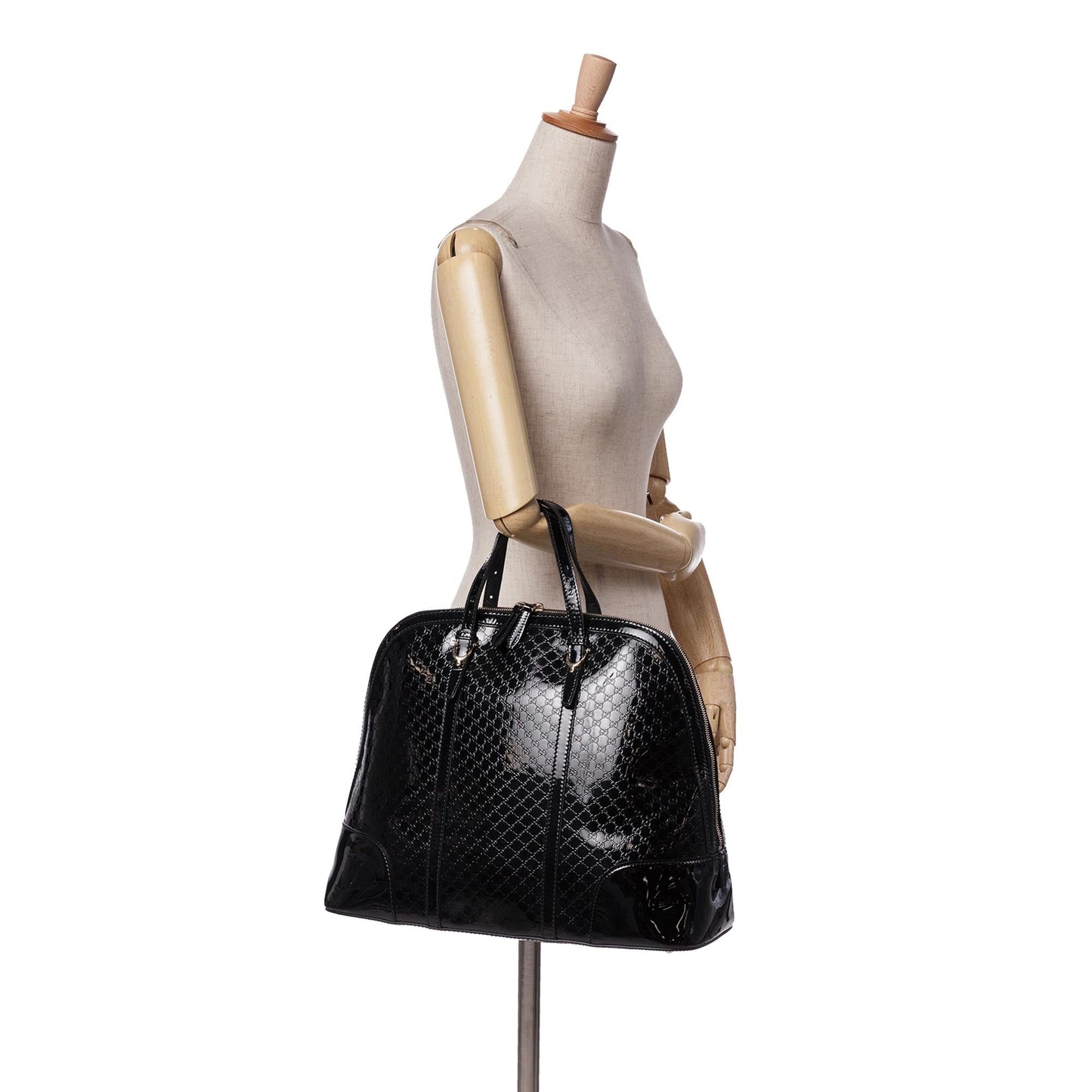 Gucci Large Microguccissima Patent Nice Dome Top Handle Bag