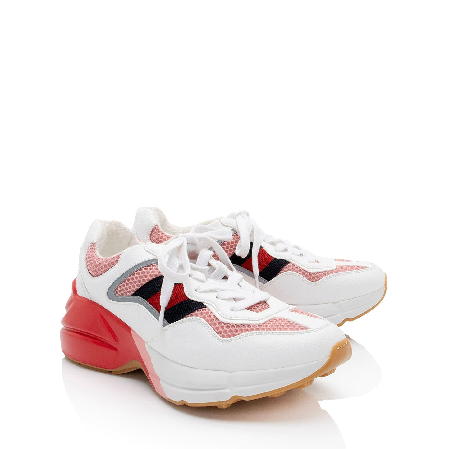 Gucci Lavaredo Eco-Fabric Web Rhyton Sneakers - Size 6 / 36 (SHF-BysShW)