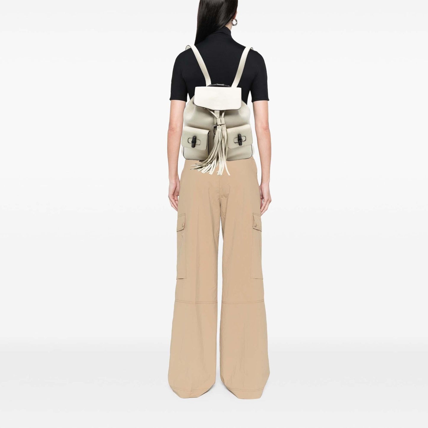 Gucci Leather Bamboo Tassel Backpack