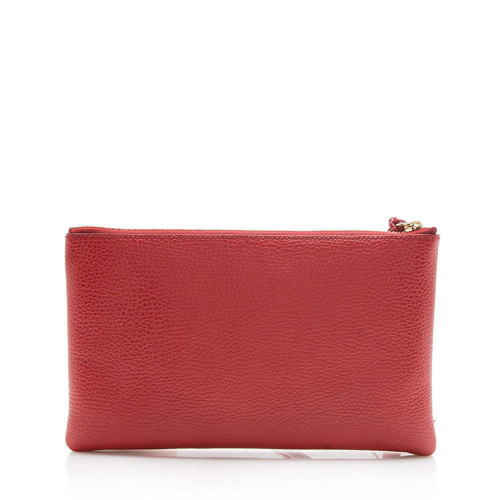 Gucci Leather Bamboo Tassel Zip Clutch (SHF-12686)