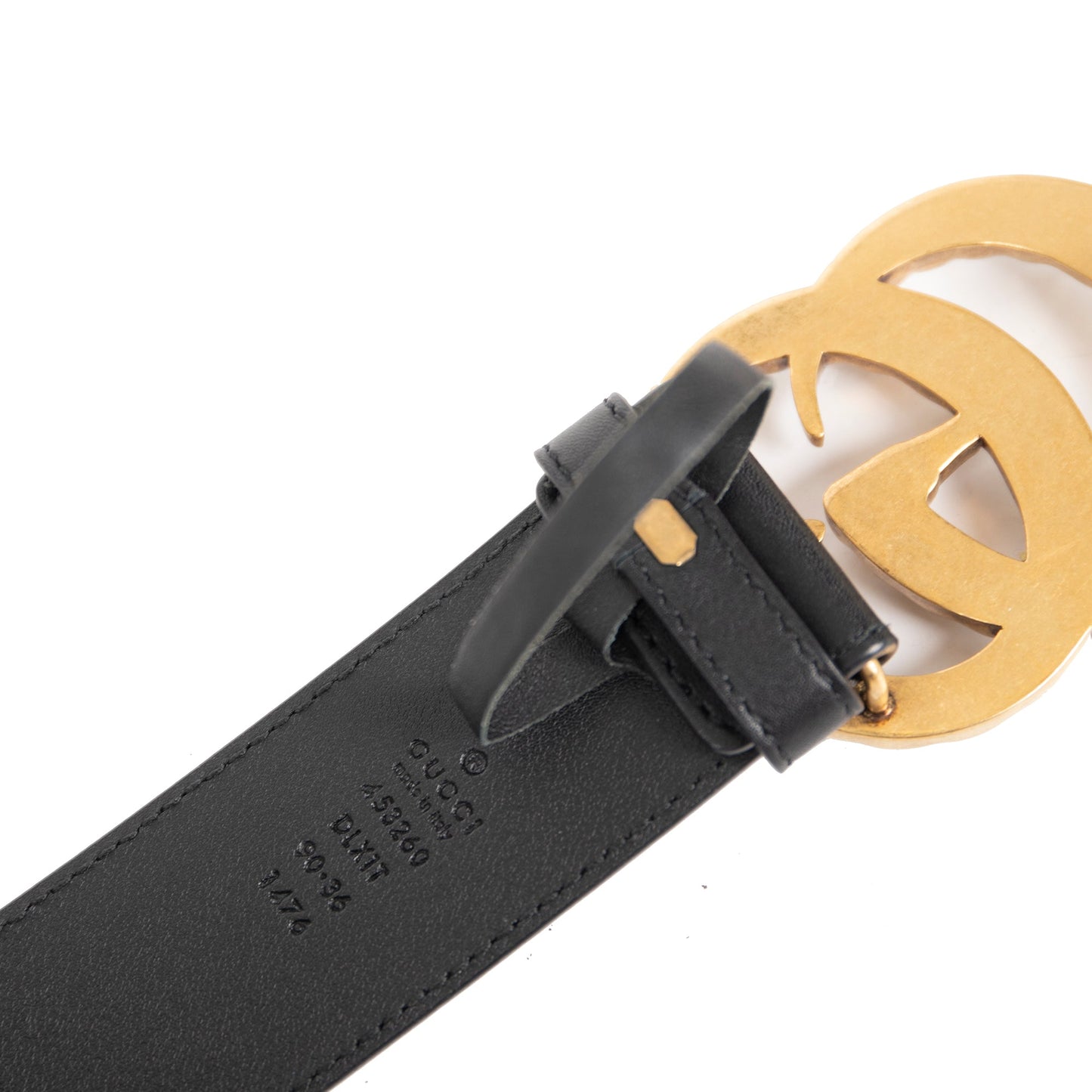 Gucci Leather Belt with Pearl Double G Buckle