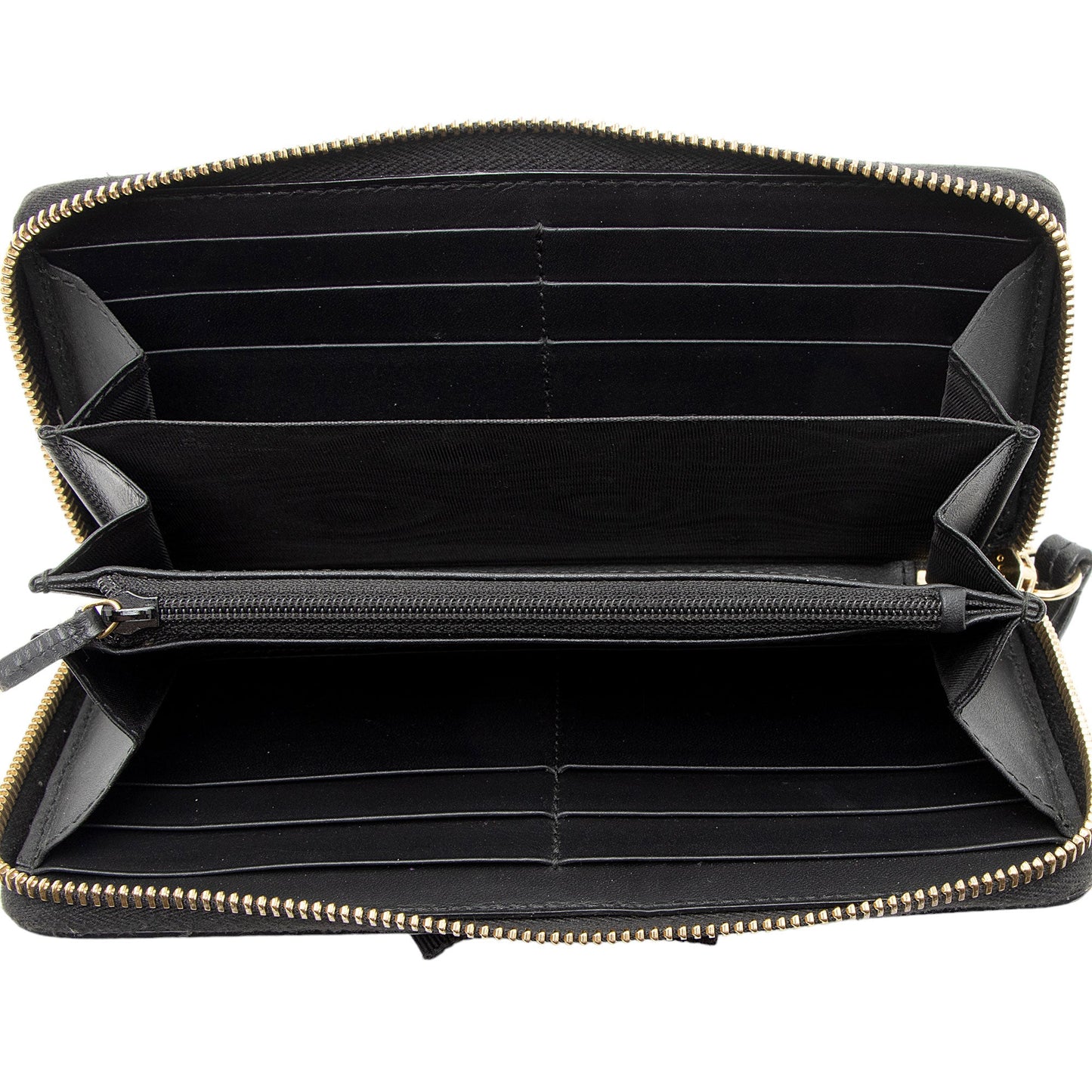 Gucci Leather GG Bow Zip Around Wallet (SHF-fr8dTS)