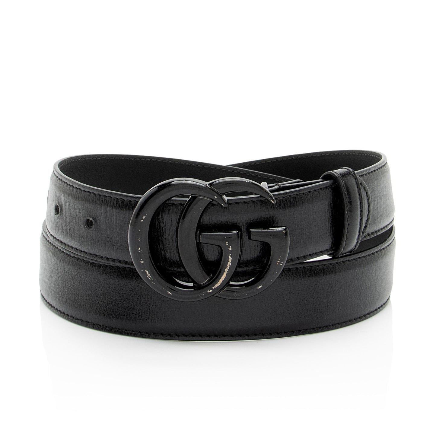 Gucci Leather GG Marmont Monochrome Belt - Size 34 / 85