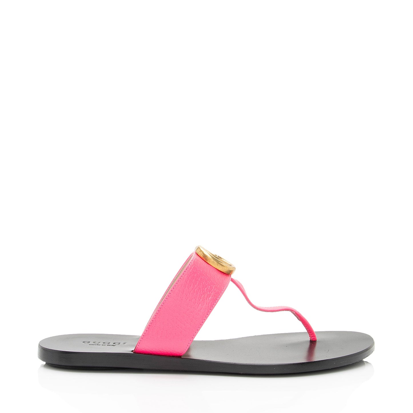 Gucci Leather GG Marmont T Strap Sandals - Size 6 / 36 (SHF-MHM08Q)