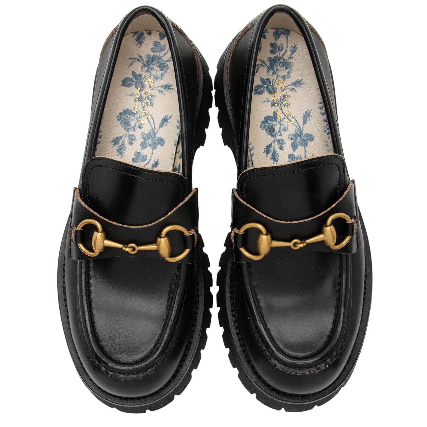 Gucci Leather Horsebit Lug Sole Loafers - Size 7 / 37
