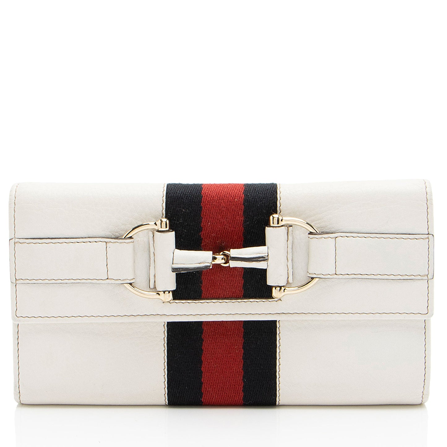 Gucci Leather Horsebit Web Continental Wallet (SHF-yXh8tm)