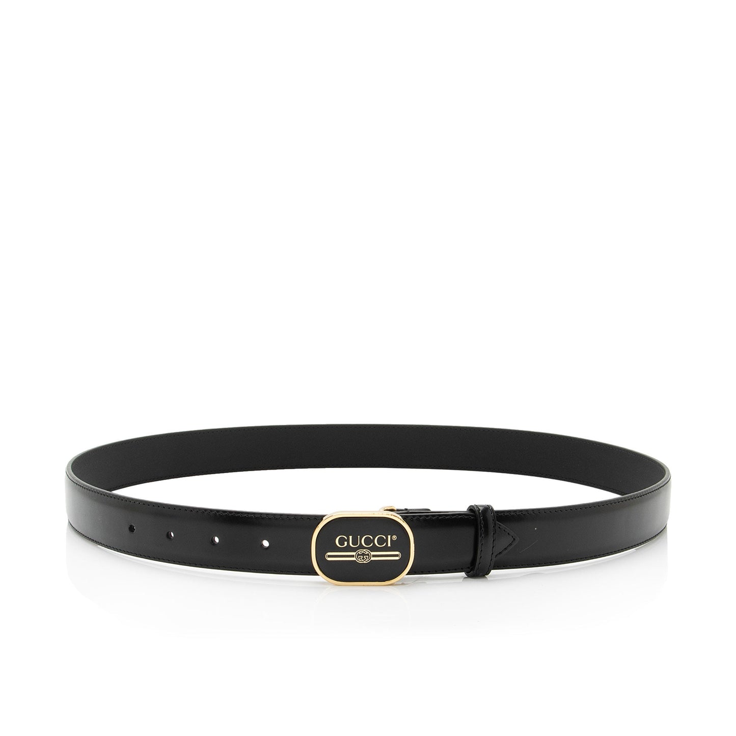 Gucci Leather Enamel Logo Belt - Size 38 / 95 (SHF-mDnVzm)