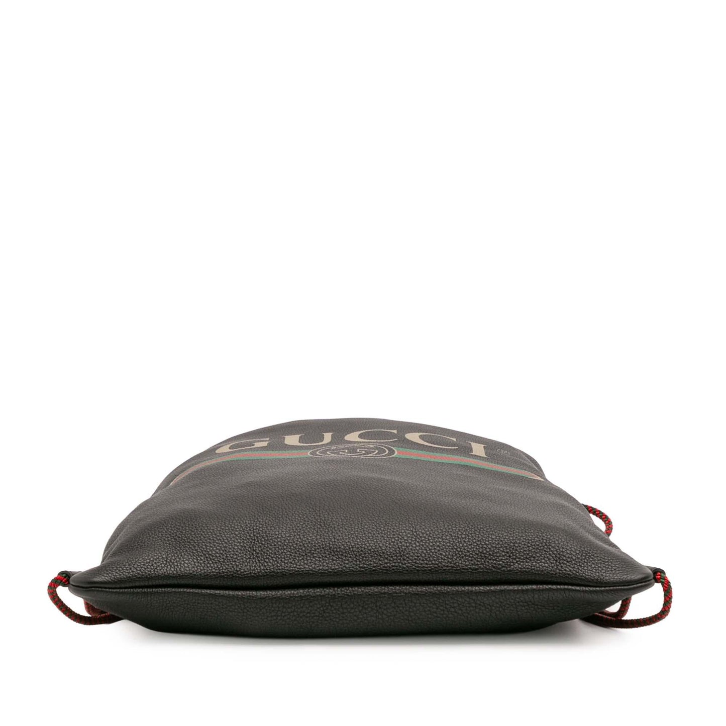 Gucci Leather Logo Drawstring Backpack