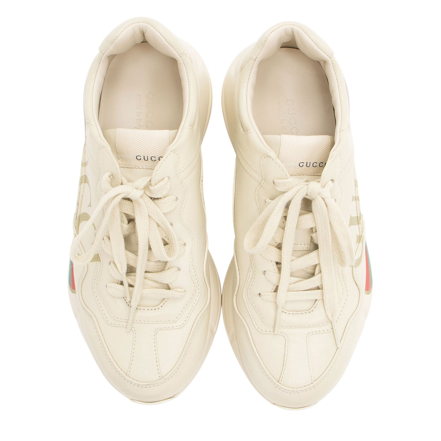 Gucci Leather Logo Rhyton Sneakers - Size 7 / 37