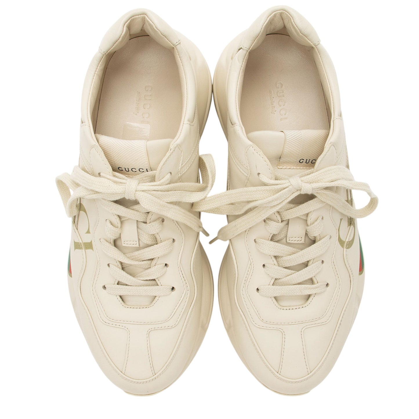 Gucci Leather Logo Rhyton Sneakers - Size 9 / 39