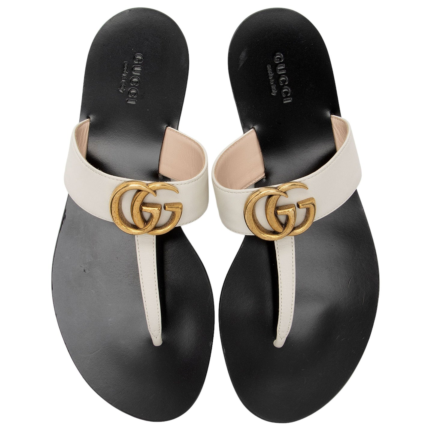Gucci Leather Marmont T-Strap Sandals - Size 7.5 / 37.5 (SHF-aHZ3M9)