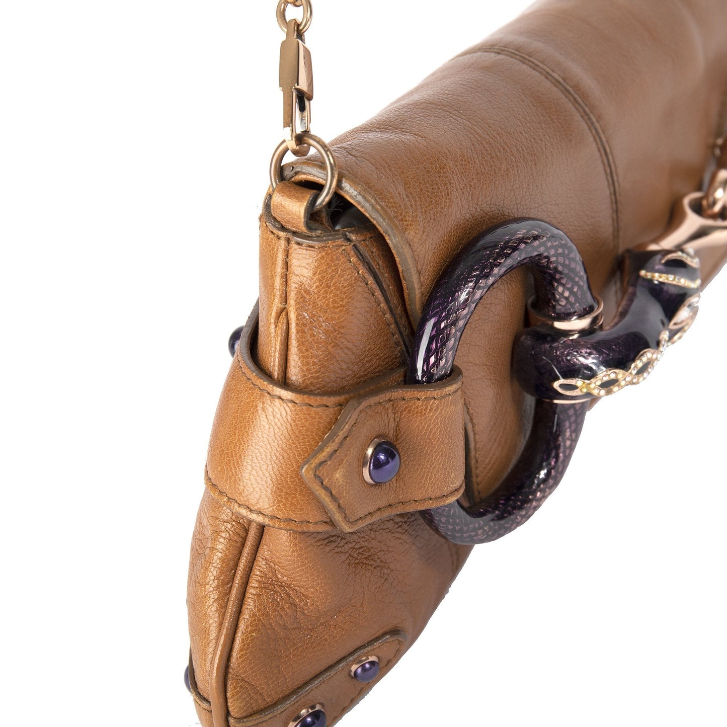 Gucci Leather Snake Horsebit Clutch