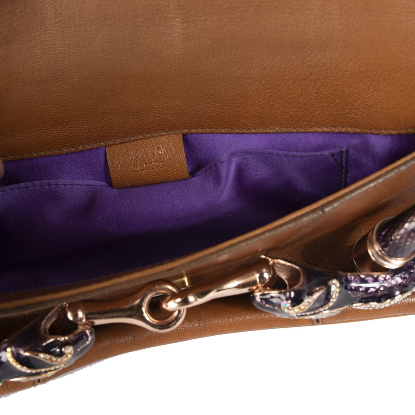 Gucci Leather Snake Horsebit Clutch