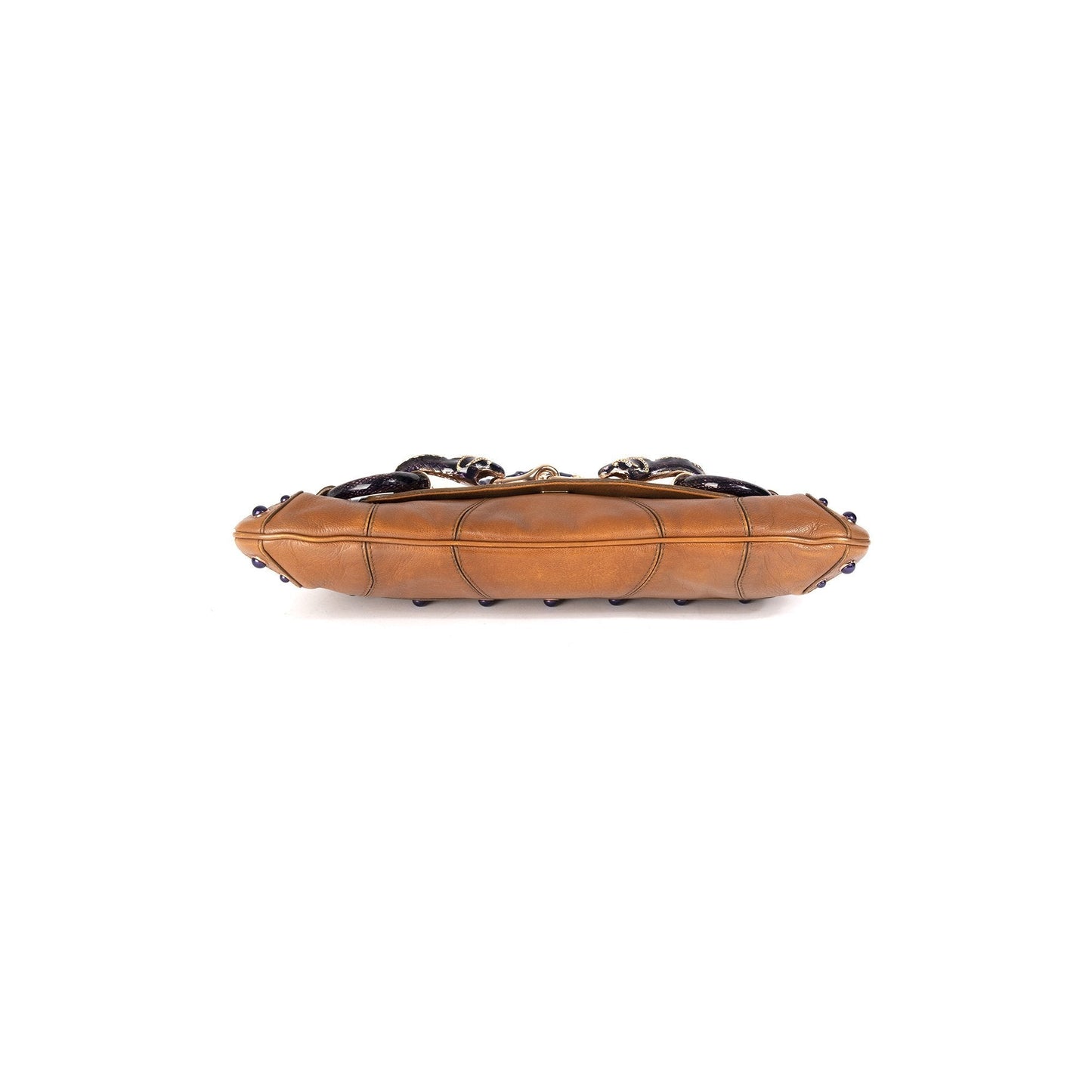 Gucci Leather Snake Horsebit Clutch
