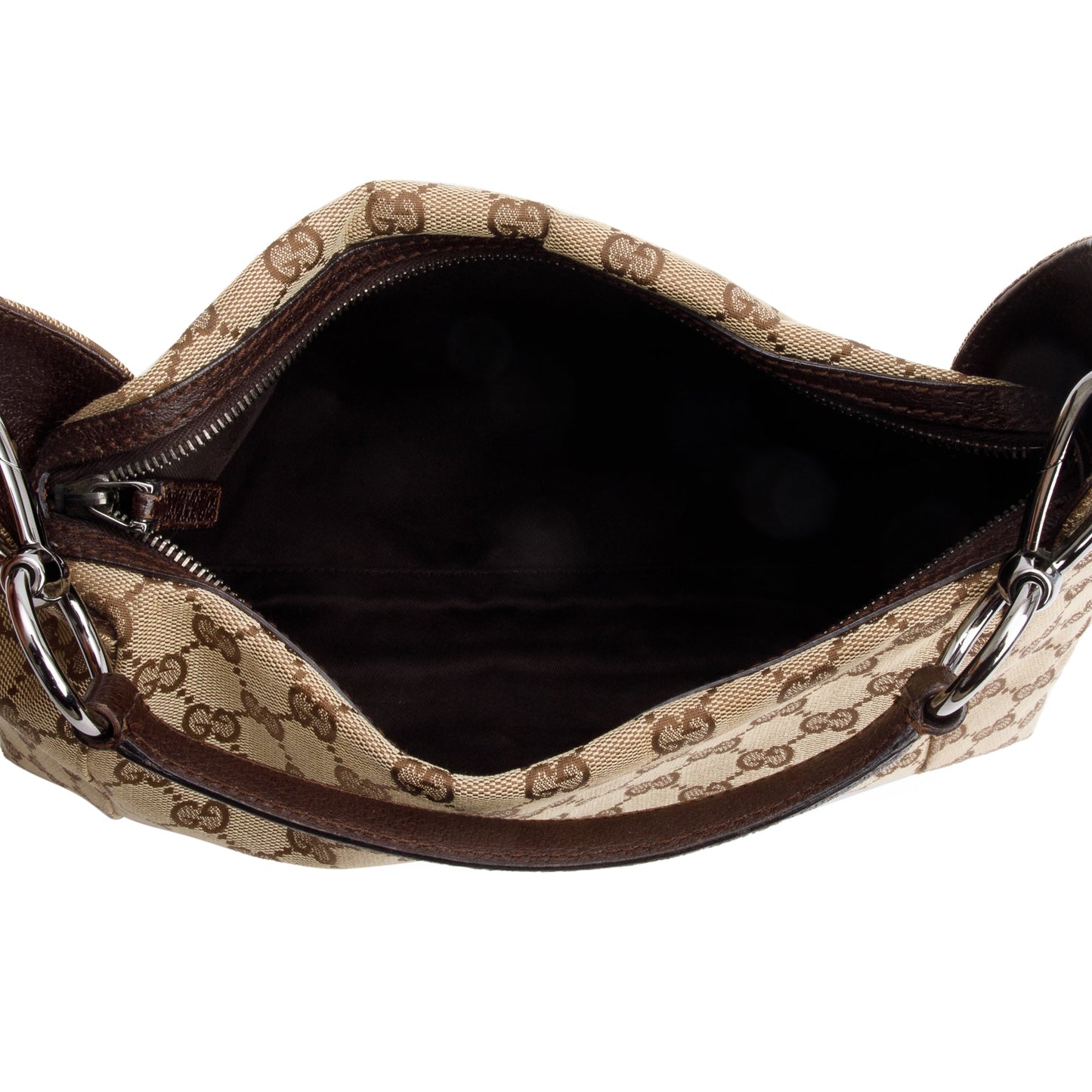 Gucci Leather Trim GG Canvas Pop Hobo Bag
