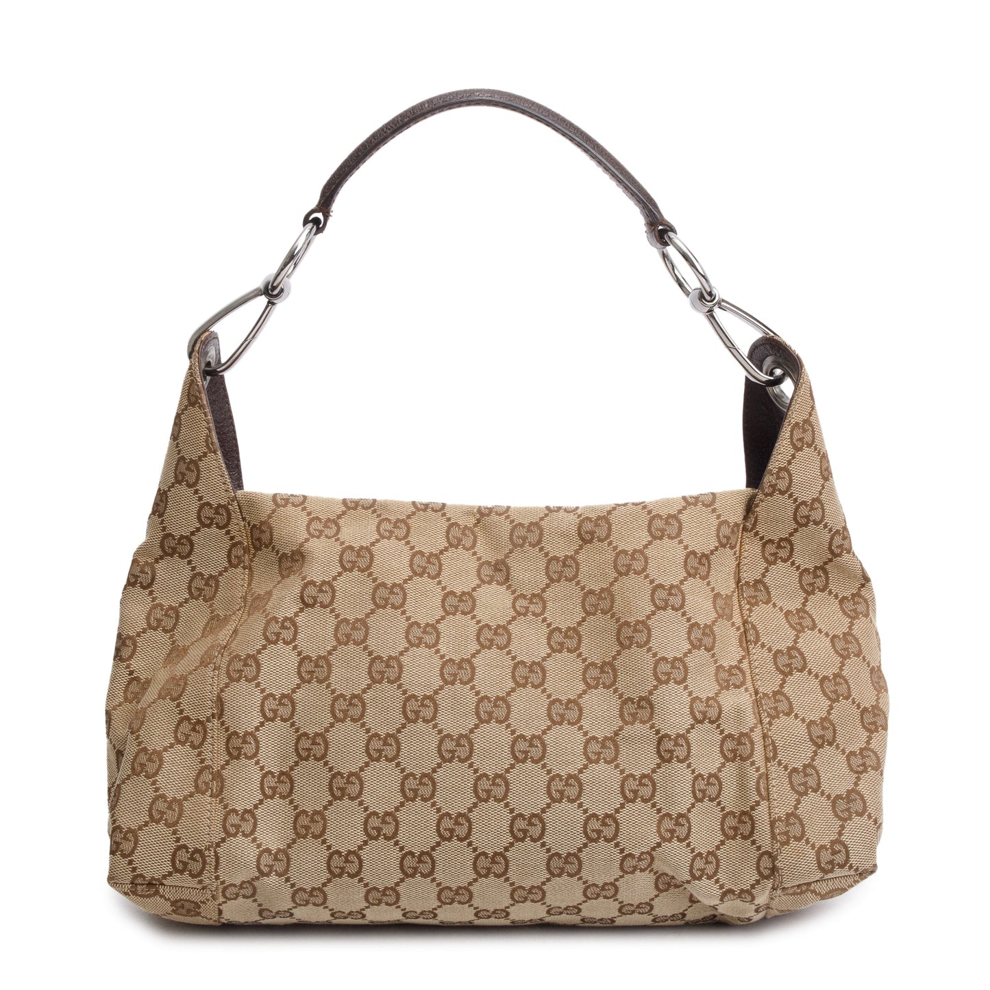 Gucci Leather Trim GG Canvas Pop Hobo Bag
