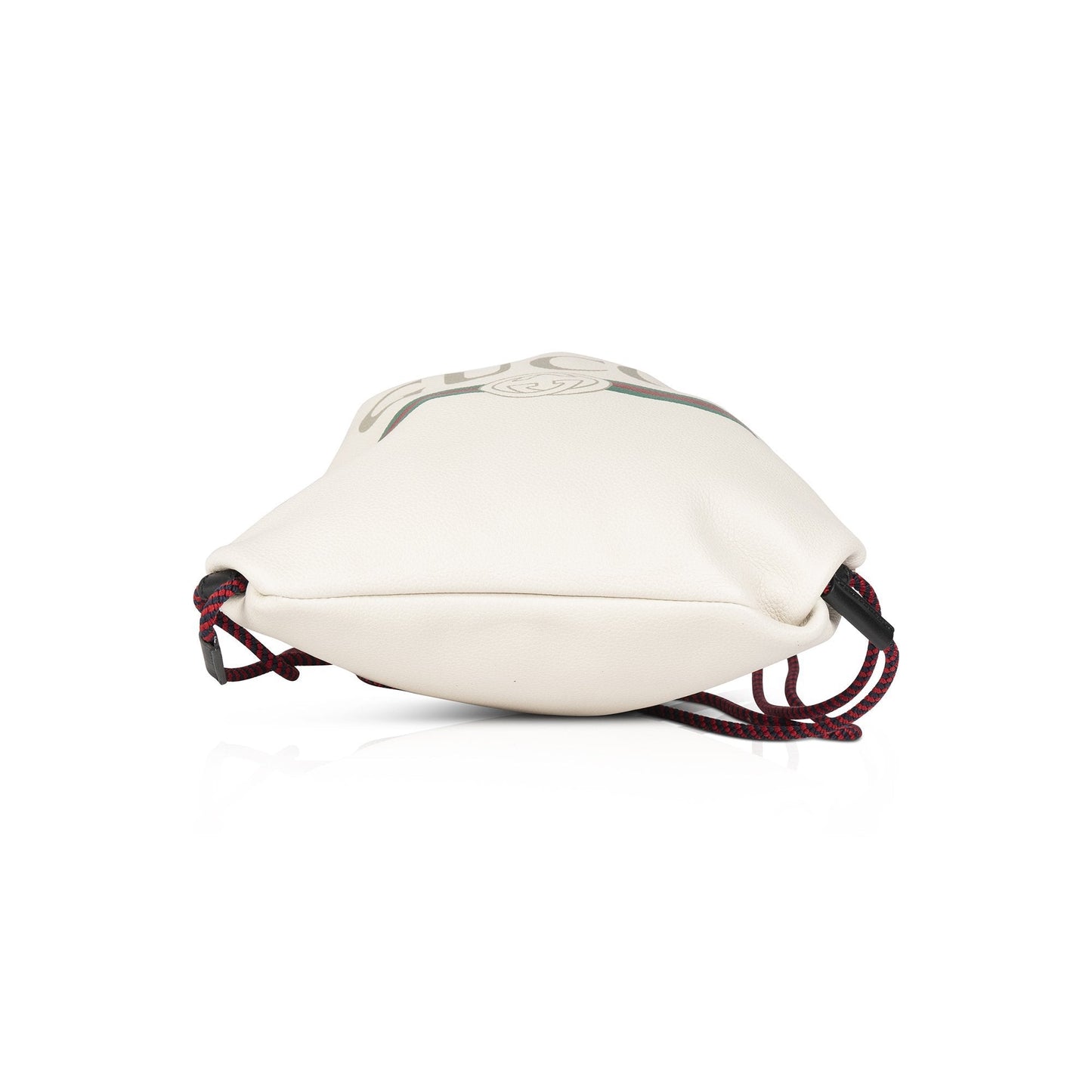 Gucci Logo Print Leather Drawstring Backpack