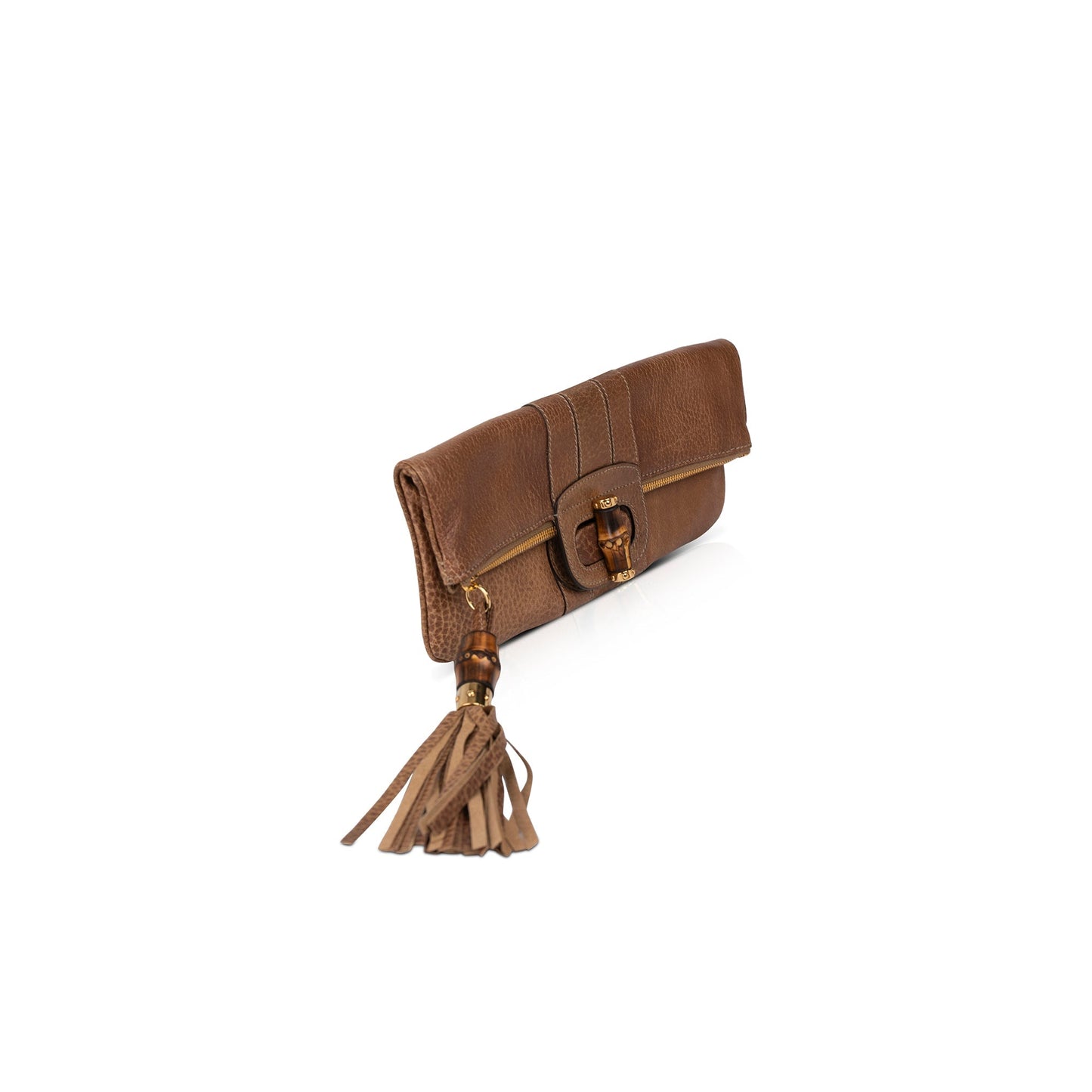 Gucci Lucy Bamboo Leather Clutch