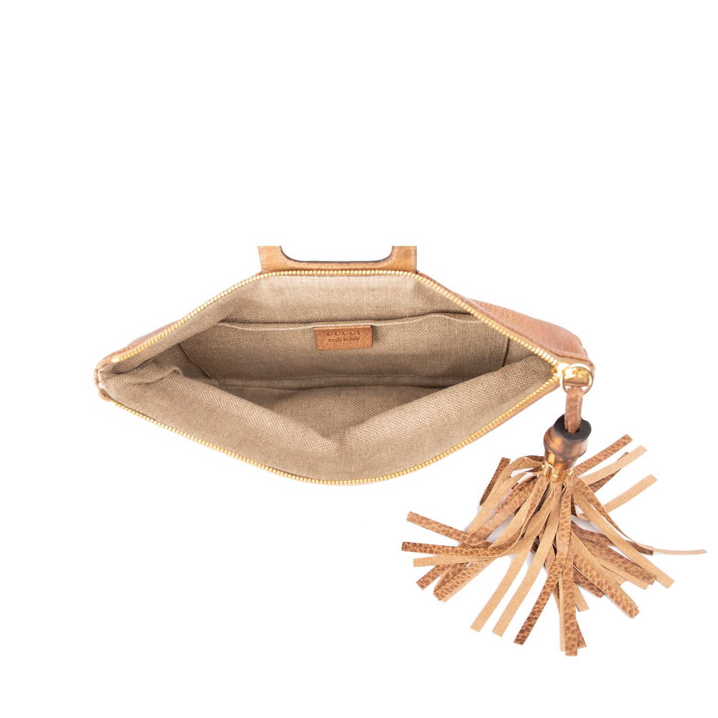 Gucci Lucy Bamboo Leather Clutch