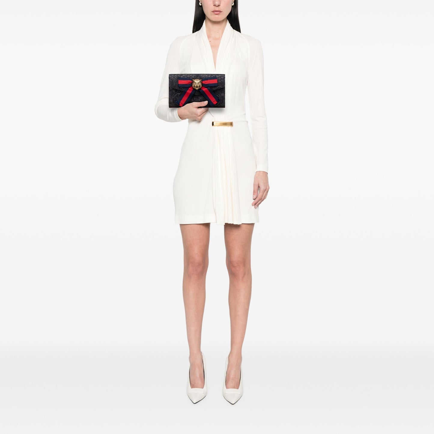 Gucci Lurex Brocade Animalier Broadway Clutch
