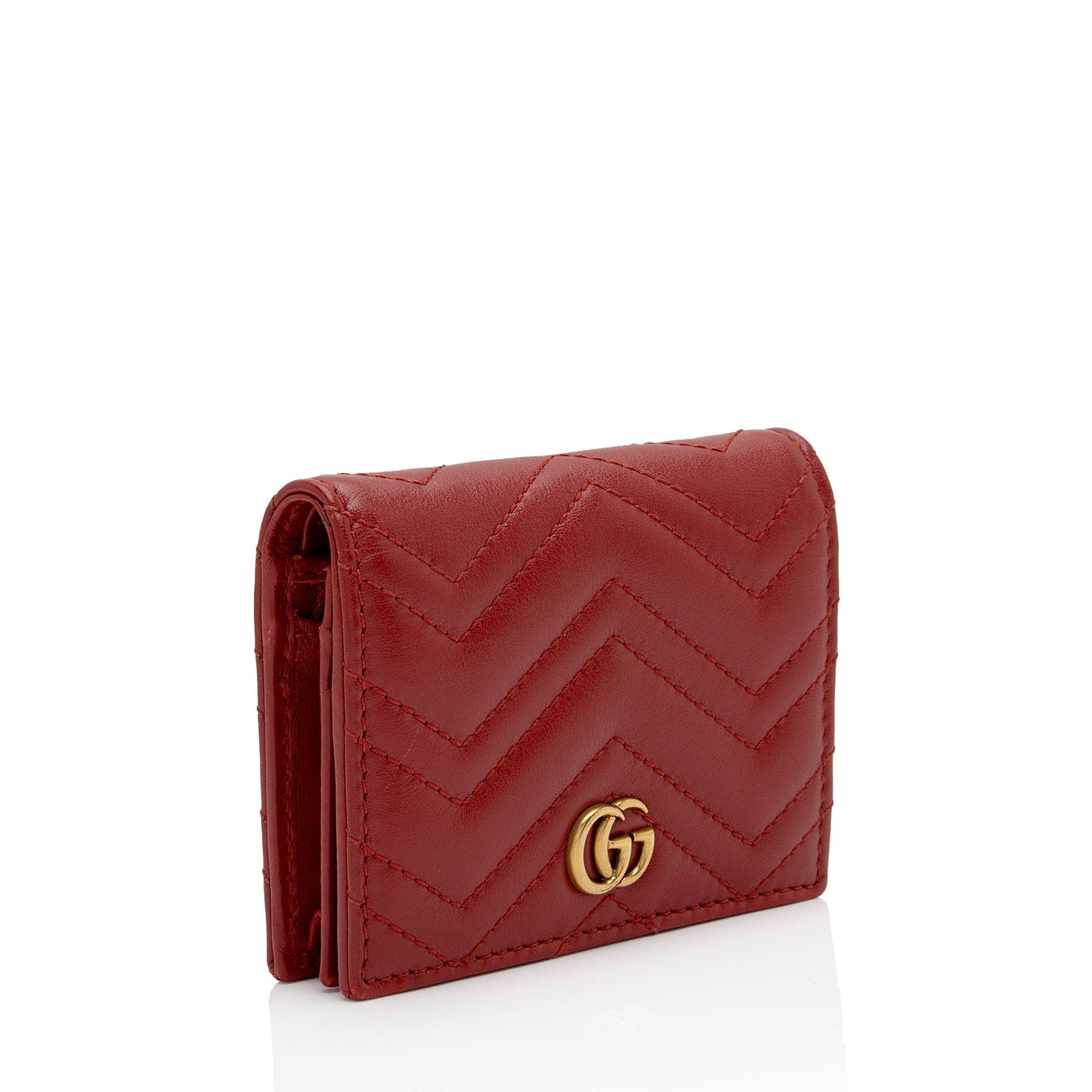 Gucci Matelasse Leather GG Marmont Card Case Wallet (SHF-o0HCO4)
