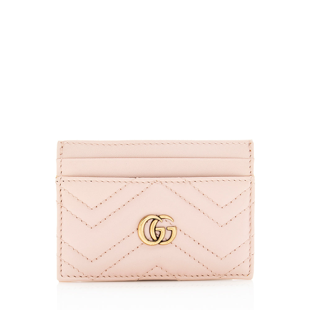 Gucci Matelasse Leather GG Marmont Card Case (SHF-19301)