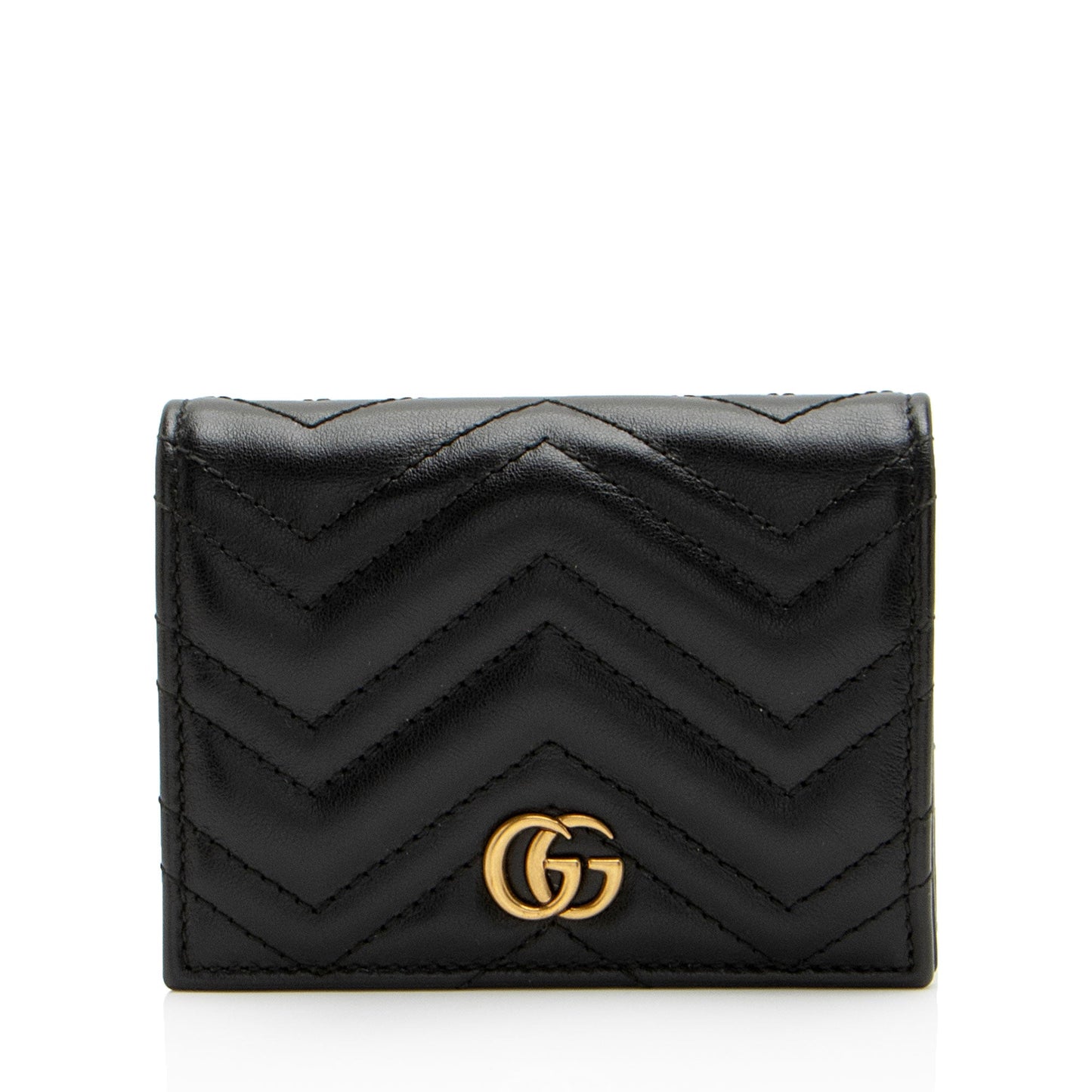 Gucci Matelasse Leather GG Marmont Card Wallet (SHF-vb1hJE)