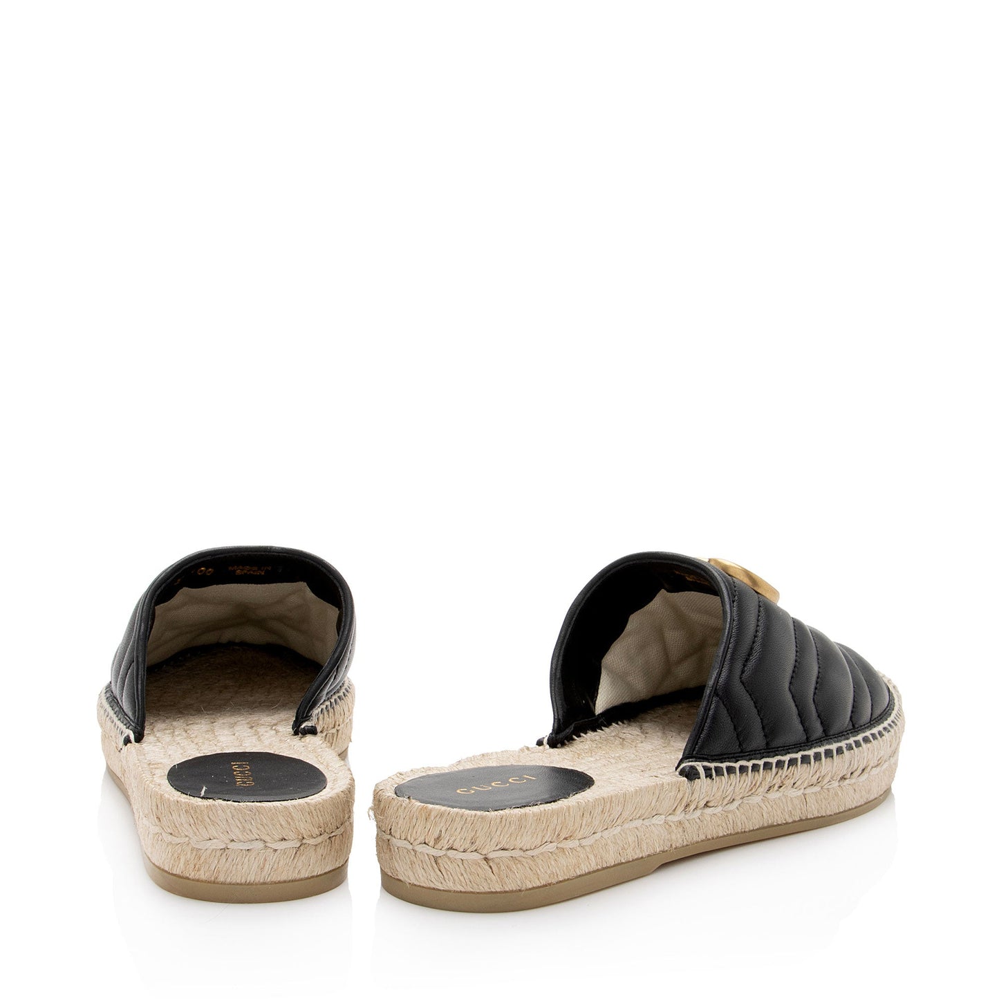 Gucci Matelasse Leather GG Marmont Espadrille Mules - Size 9 / 39 (SHF-kmOrCD)