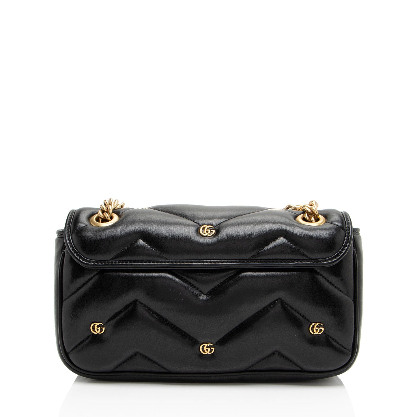 Gucci Matelasse Leather GG Marmont GG Studded Small Flap Bag
